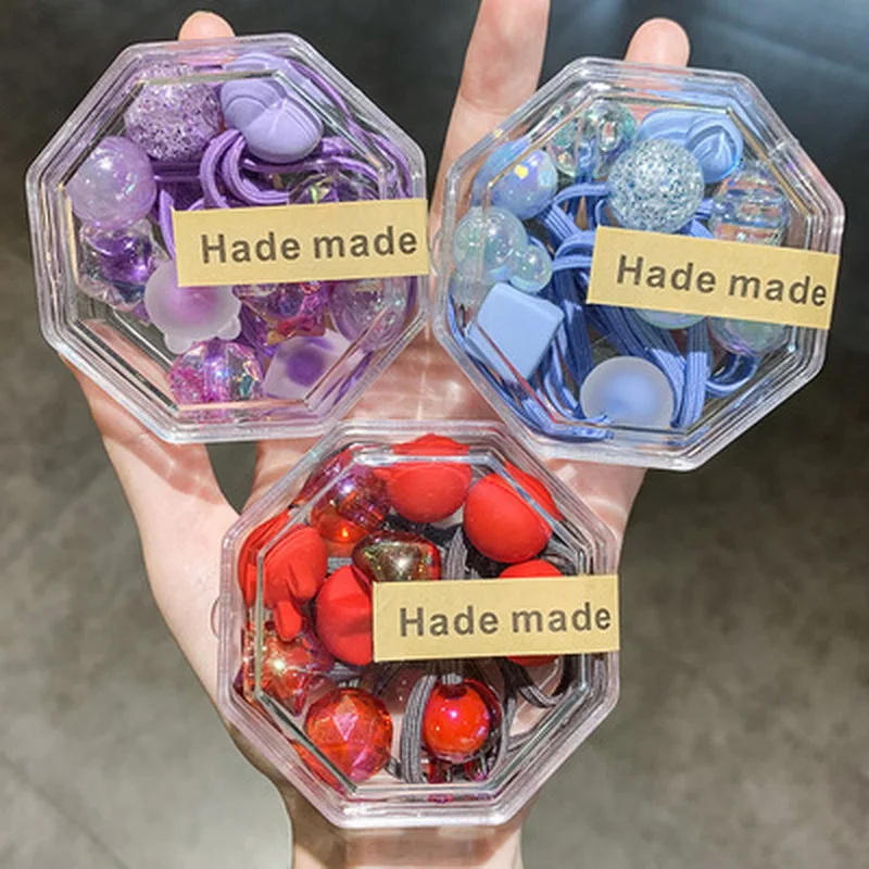 10 teile/schachtel Koreanische Nette Ball Haar Gummibänder Für Baby Mädchen Stern Elastische Haar Krawatten Kind Neue Jahr Rot Liebe Haar seil Schmuck Geschenk – Detail 5