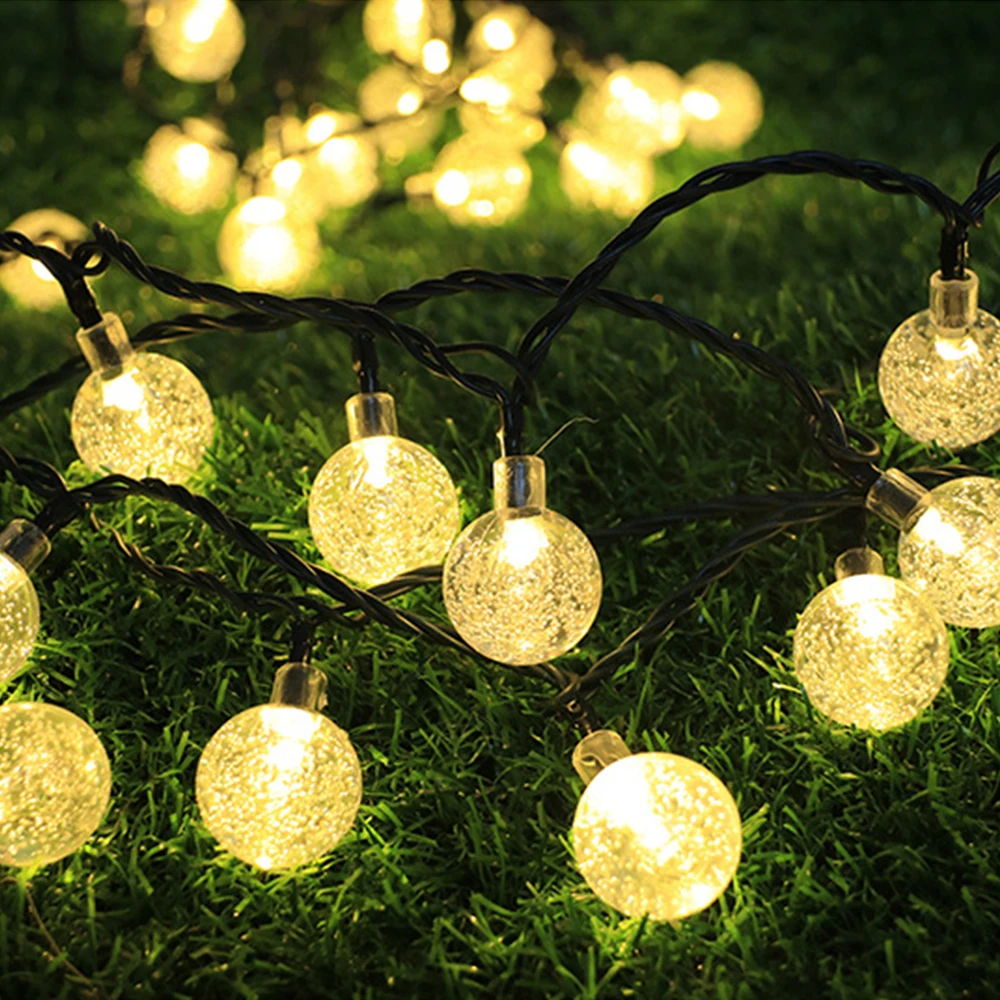 

6.5M Solar Bubble Light Outdoor LED Garden Colorful Spherical Light String Bedroom Curtain Party Decorn Organizer Atmosphere