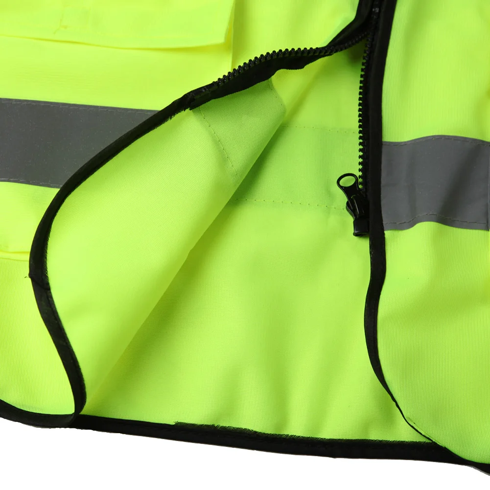 Hi-Vis жилет сетки безопасности работы высокая видимость с молнией Светоотражающая куртка