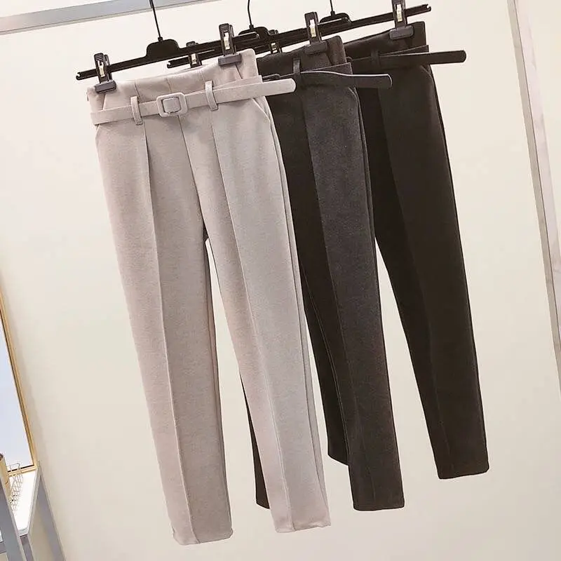 

Ladies Woolen Harem Pants Autumn and Winter New Style Loose and Thin Feet Pants High Waist Casual Pants Sweatpants Women Pants