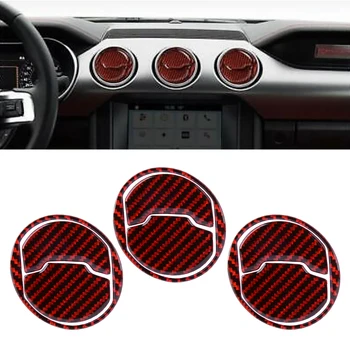 

1Set Carbon Fiber Car Interior Air Vent Outlet Trim Cover Sticker Fit for Ford Mustang 2015 2016 2017 2018 2019