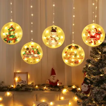 

1PC Christmas LED String Lights with Suction Cup Ornaments for Home New Year Xmas Tree