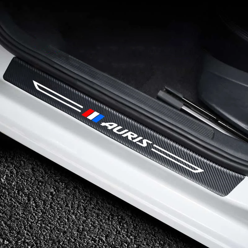 

4Pcs Car Threshold Protector For Toyota Auris 2014 2016 2015 Carbon Fiber Leather Door Sill Sticker Modification Accessories