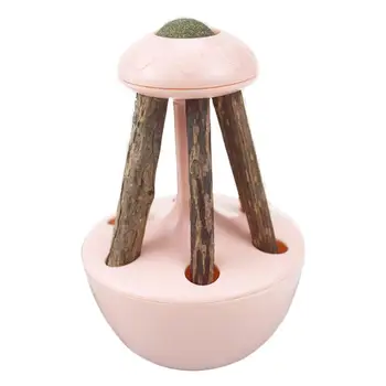 

1 Pc Tumbler Bite-resistant Catnip Ball Toys Funny Pet Ball Kitten Educational Molars Teething Plaything (Pink)