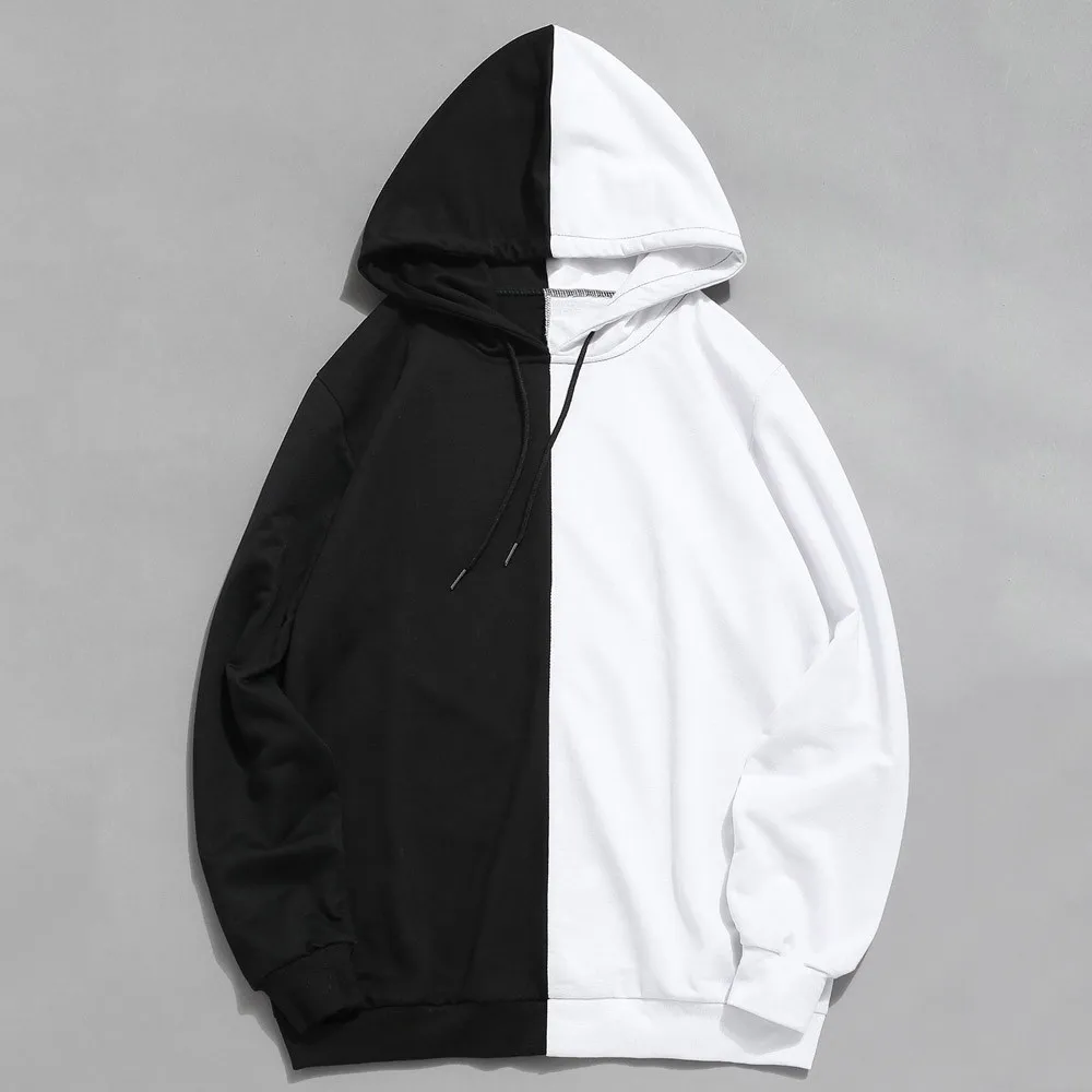 New Men's Hoodie Outwear Casual Patchwork Slim Fit Mens Blouse Sweatshirt Warm Hooded Autumn Tops | Мужская одежда