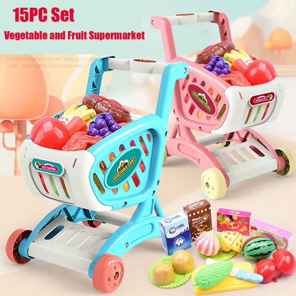 

Education For Kids Fun Learning Toys For Children Shopping Carts Fruit Vegetable Pretend Play Kid Educational Toy Gift W828
