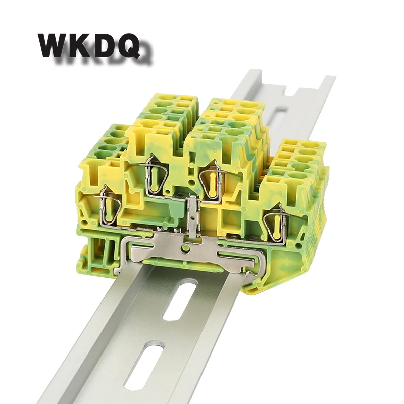 

10pcs STTB 2.5-PE Equivalent to PHOENIX Ground Din Rail Spring-cage Terminal Block PE With The Same Shape to Universal Connector