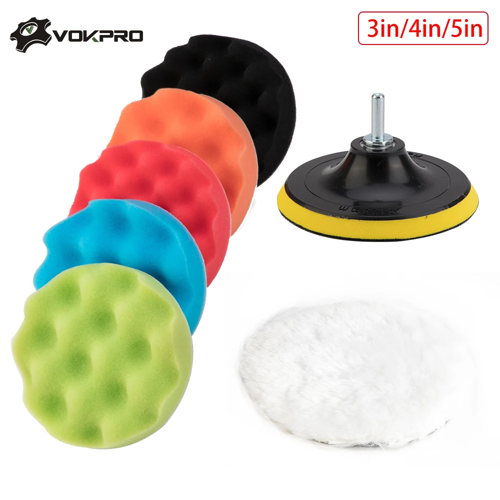 

8Pcs/Set 3 Inch 100mm Buffing Pad Polishing Pad Kit For Car Polisher Psds M10 Thread Abrasive Tools