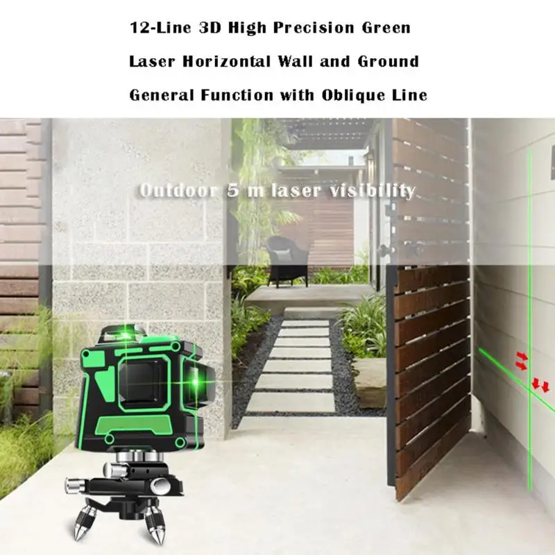 12 Lines 3D Laser Level Self-Leveling 360 Horizontal And Vertical Cross High-Precision Super Powerful Green Laser Beam Line New