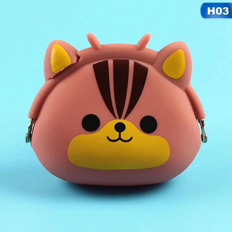 H03 1 шт. мини-кошелек с силиконовой пряжкой для монет, милый мягкий маленький кошелек для денег с животными из мультфильмов, карман, сумка, Женский кошелек для монет, клатч, Прямая поставка - Цвет: H03
