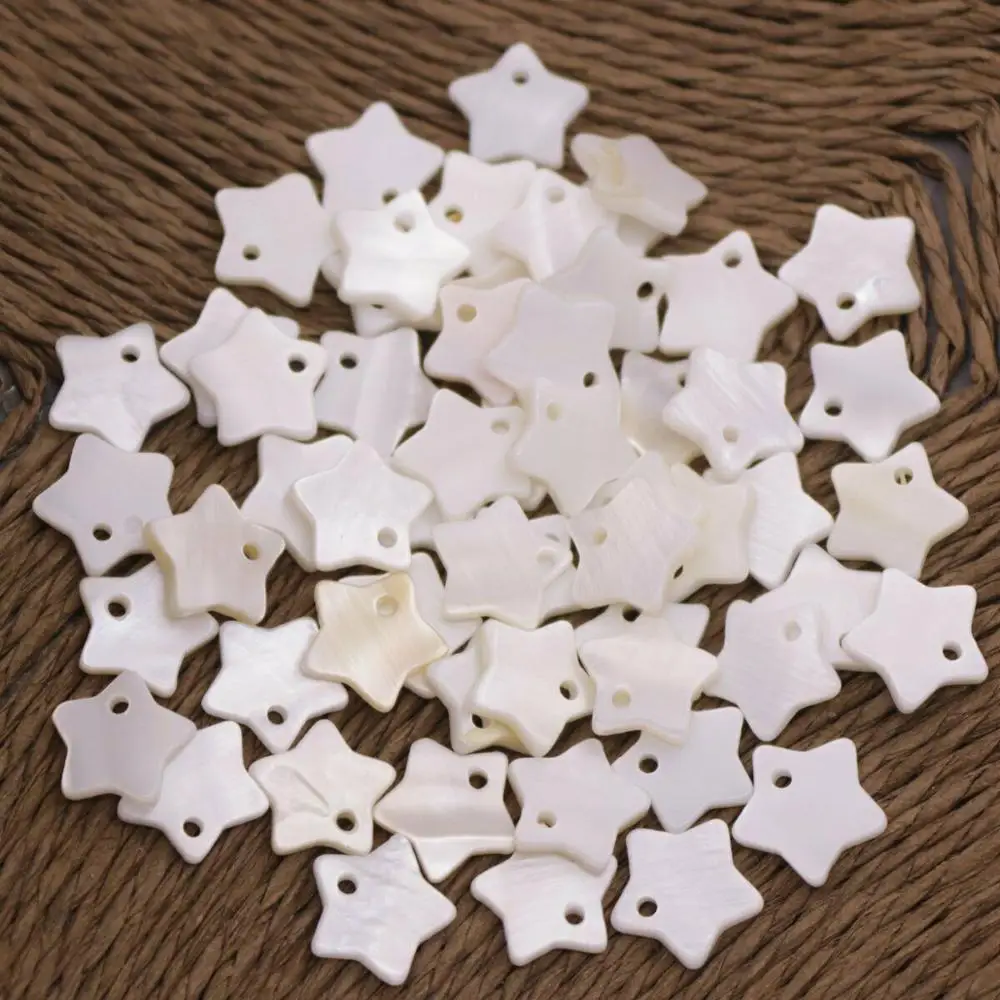 Star 10mm 50 шт ракушек натуральный белый перламутр звезда квадратное сердце цветок Форма выбрать - Цвет: Star 10mm