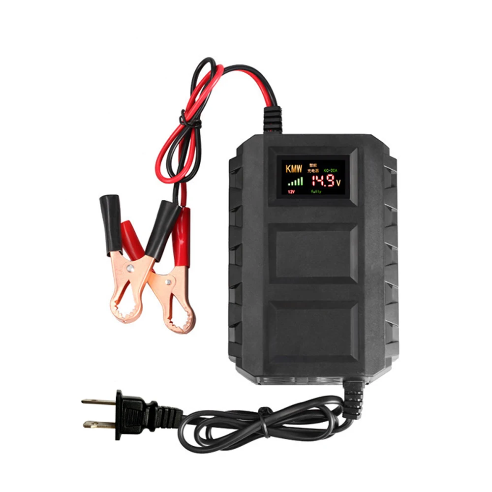 US Plug Интеллектуальная AC110V-240V до 12 В 20A автомобильные аккумуляторы свинцово-кислотная батарея зарядное устройство для автомобиля мотоцикла авто аксессуары - Цвет: US Plug