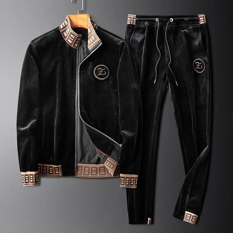 

Trendy brand 2019 New Print Men Sport Set Spring Tracksuit long Sleeve Hoodie Sweatshirt Winter 2pcs Pants Workout casual Suit
