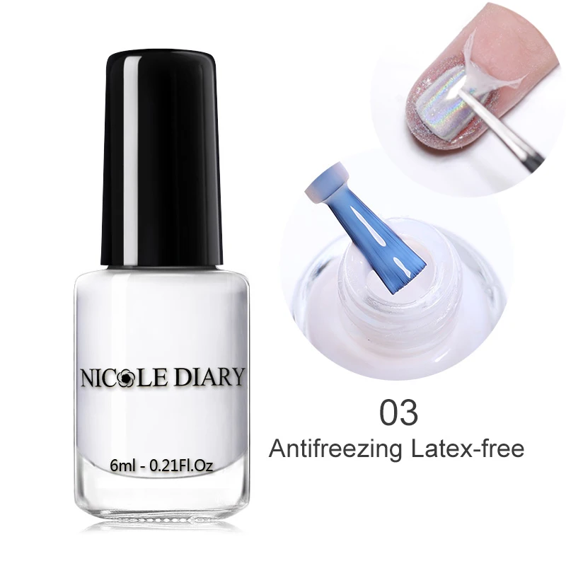 Antifreezing NICOLE DAIRY черный белый стемпинг ногтей покрытие лак Золотой Серебряный ноготь искусство пластины штамп масло белый ночь штамповки серии - Цвет: Antifreezing