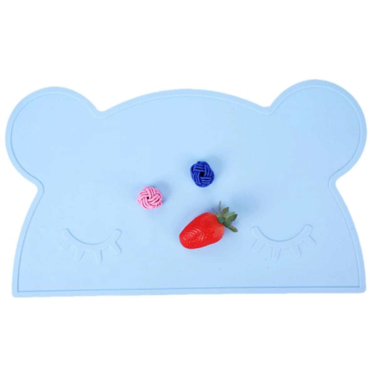 Light blue Милый детский коврик для тарелок, нескользящий коврик для столовых приборов из пищевого силикона, моющийся грязестойкий теплоизоляционный коврик для домашнего ресторана - Цвет: Light blue