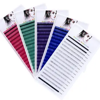 

16row Color Lash Extensions Individual Mink Eyelashes Natural Soft Coloured False Eye Lashes Makeup Eyelash Extension Supplies