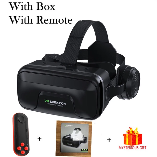 with Box 051 Remote VR Shinecon 10,0 шлем 3D очки Виртуальная реальность шлем для iPhone Android смартфон очки для игр 3 D Lunette - Цвет: with Box 051 Remote