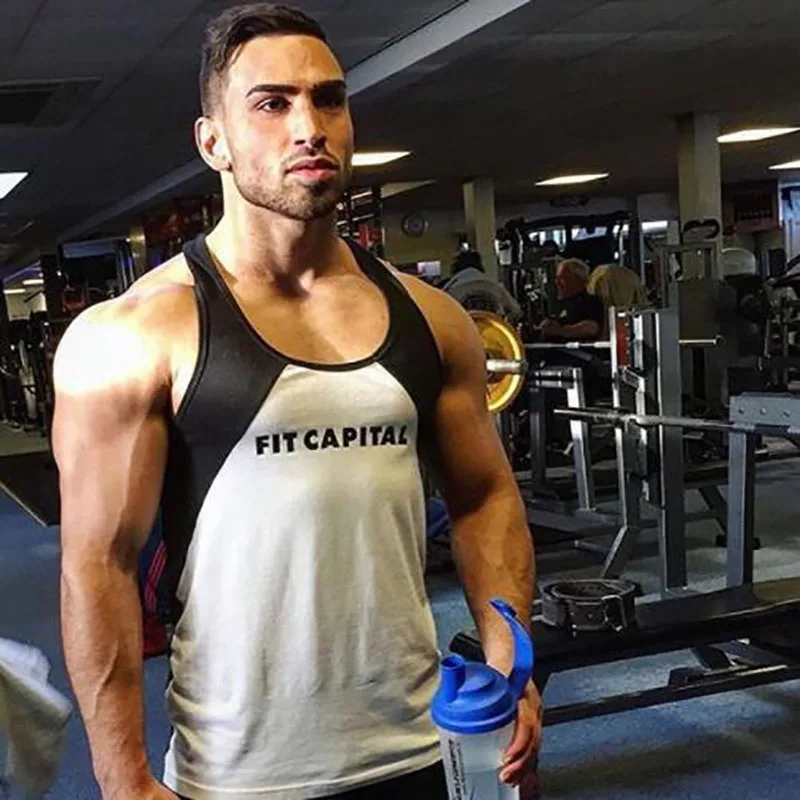 

Men's Close-fitting Vest Fitness Elastic Casual O-neck Breathable H Type All Cotton Solid Undershirts Male Tanks Men's Close-fit