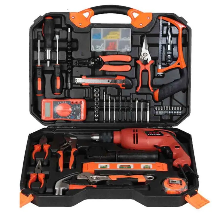 

120 Woodworking Electric Hardware Kits Electric Drill Household Tool Box Electrician Maintenance Combination Set Impact Drill
