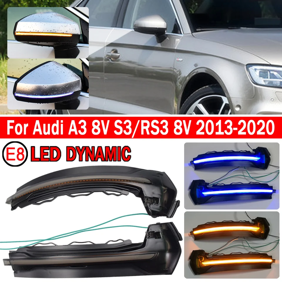 Clignotants LED Pour Rétroviseur Audi A3/S3/RS3 8V 2013-2018 – 2 Pièces, Canbus Sans Erreur, 33 LED SMD 4014