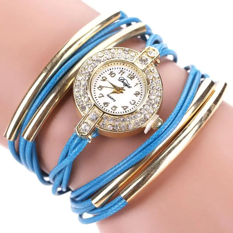 Женский браслет часы Relojes Mujer винтажное переплетение с узором кварцевые искусственная кожа наручный часы цепочки из воска ремешок аналоговые кварцевые часы