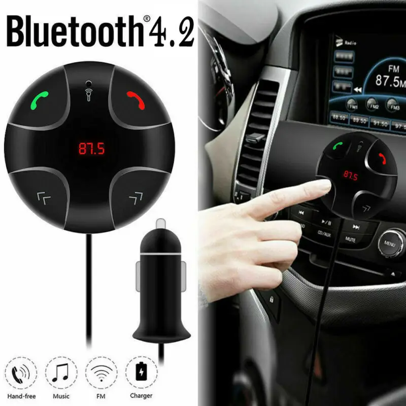 Абсолютно стиль беспроводной громкой связи Bluetooth FM передатчик MP3 плеер 2 USB автомобиля