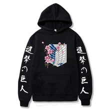Japonês anime gráfico hoodies das mulheres dos homens ataque de manga longa no titan shingeki nenhum kyojin pulôver moletom unisex masculino