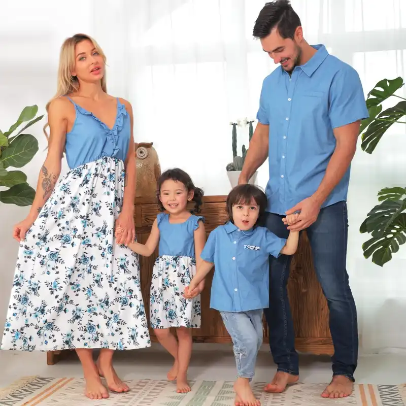 Vestidos A Juego Para Madre E Hija Vestidos Para Mama Y Bebe Moda Para Mama Y Yo Blusas De Manga Corta Para Padre E Hijo Trajes Iguales De Familia Aliexpress