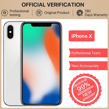 

Hot Original 99% New Apple iPhone X, 64GB ROM Smartphone, 5.8inch Full Screen iOS Apple Dual 12MP Camera Face ID NFC GPS