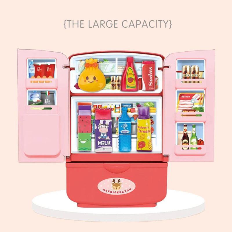 Kid Play House Simulation Fridge Toys Mini Fridge Kitchenware Accessories  Set Role Playing Pretend Kitchen Toy Gift For Children - Furniture Toys -  AliExpress