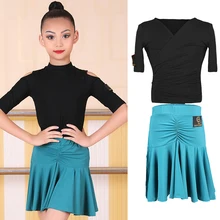 Костюм для латинских танцев г. Детский танцевальный топ для девочек, юбка для латинских танцев наряд для танцев Одежда для латинских танцев ChaCha BL2487