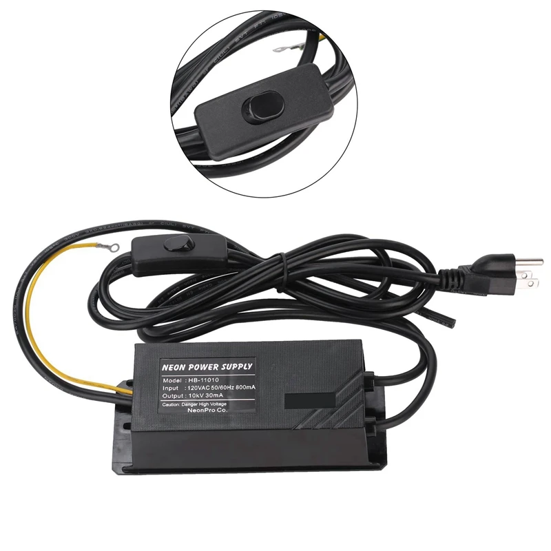 10 KV 120V Neon Light Sign Transformer for Neon Sign Power Supply Beer Bar Neon Signs US Plug