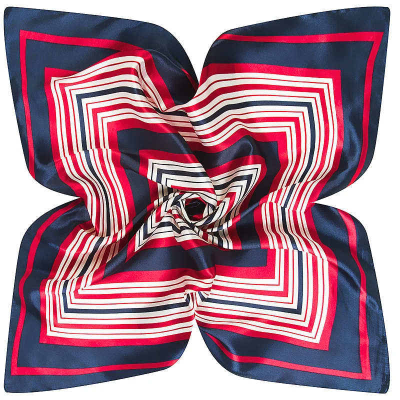 2022 Europe 60cm Spring New Versatile Women's Imitation Silk Business Leisure Small Scarf Occupation Small Square Towel