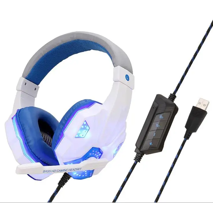 7.1 Sound White Проводных наушников стерео SY830 гарнитура игровые наушники для компьютера с микрофоном для PS4/Xbox One/PC 40 шт./лот - Цвет: 7.1 Sound White