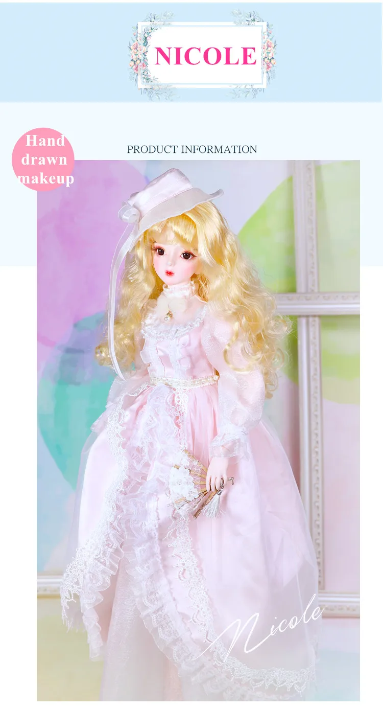 Dream Series 1/3 BJD 62 см девушка Кукла тело, в том числе с официальным макияжем ручной нарисованный макияж и волосы глаза одежда ледяной DBS SD