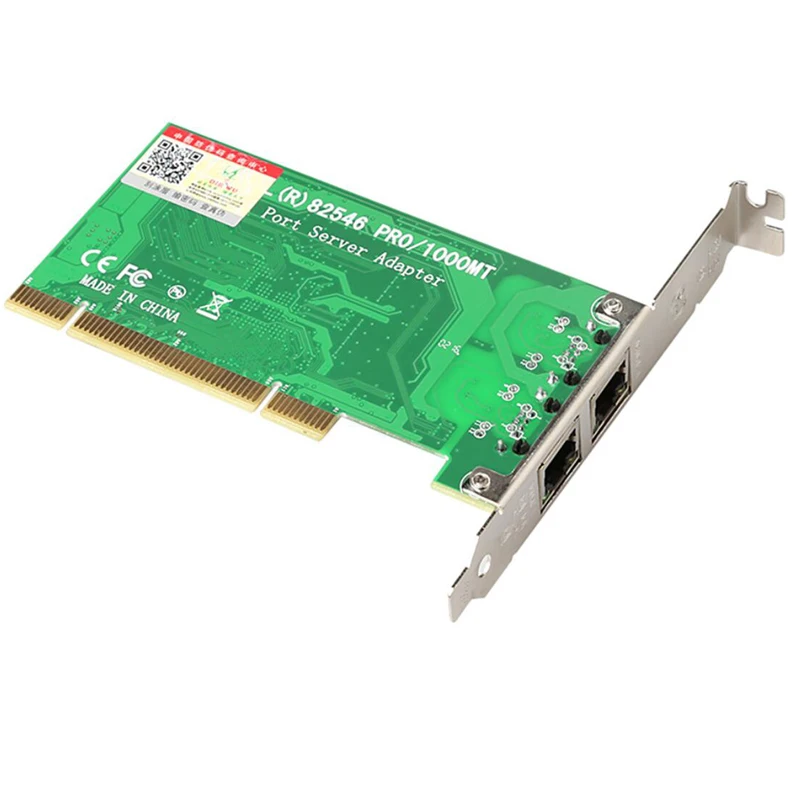 Высокое качество 1000 Мбит/с Gigabit Ethernet 10/100/1000 м двойной RJ-45 PCI Express PCI-E сетевая карта беспроводной локальной сети адаптер конвертер Intel 82546