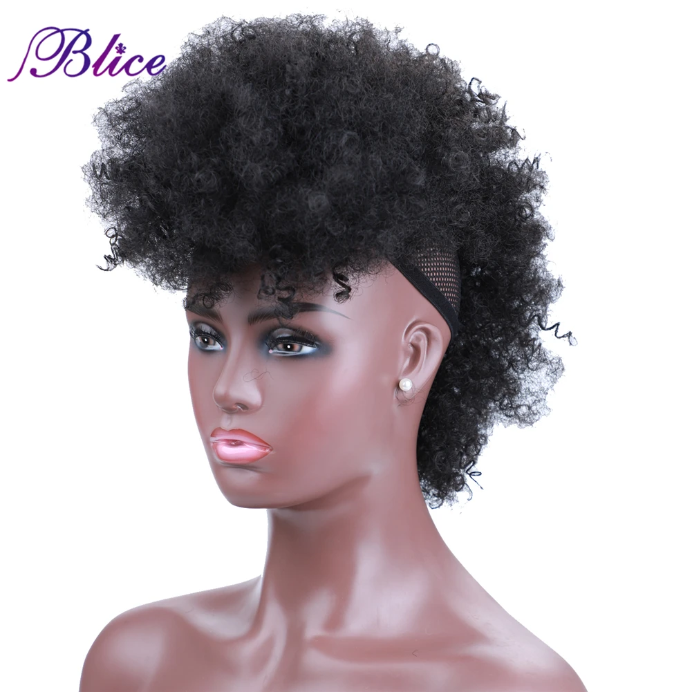 Blice синтетические высокие шиньоны короткие кудрявые накладные волосы Mohawk с