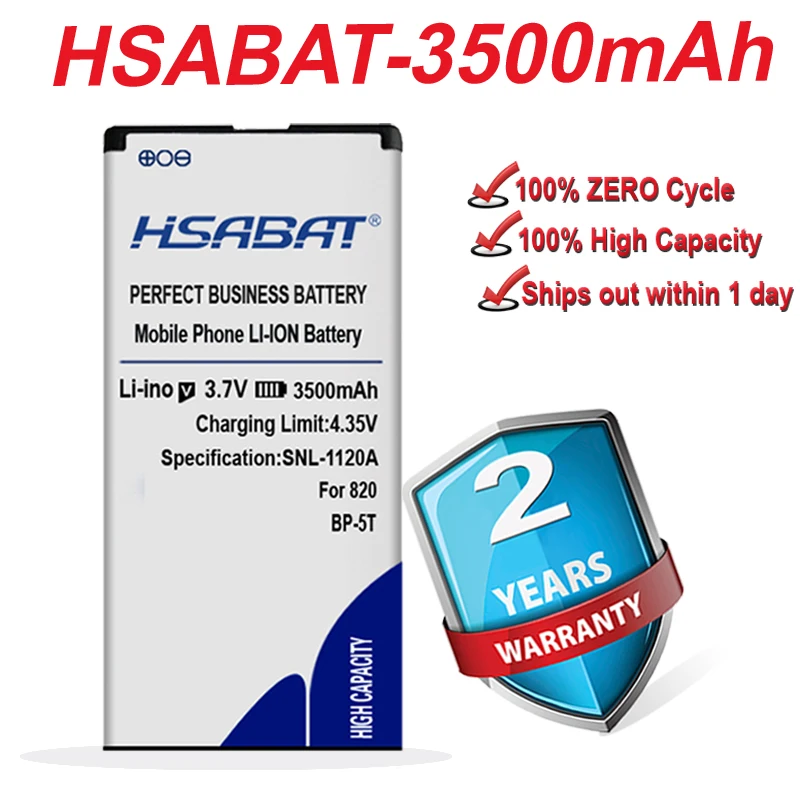 HSABAT BP-5T 3500mAh Battery for Nokia Lumia 820 Arrow RM-878 825 820T 820.2 |