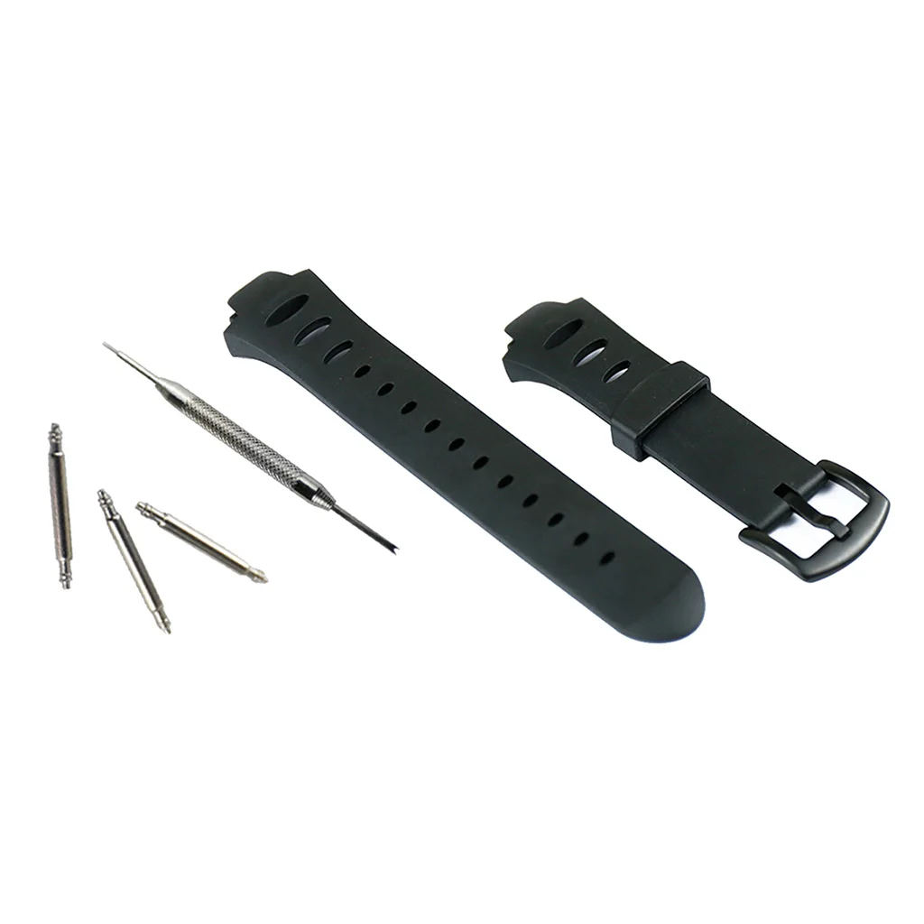 Strap Watch Band Black Rubber Waterproof For Suunto Observer SR 18mm