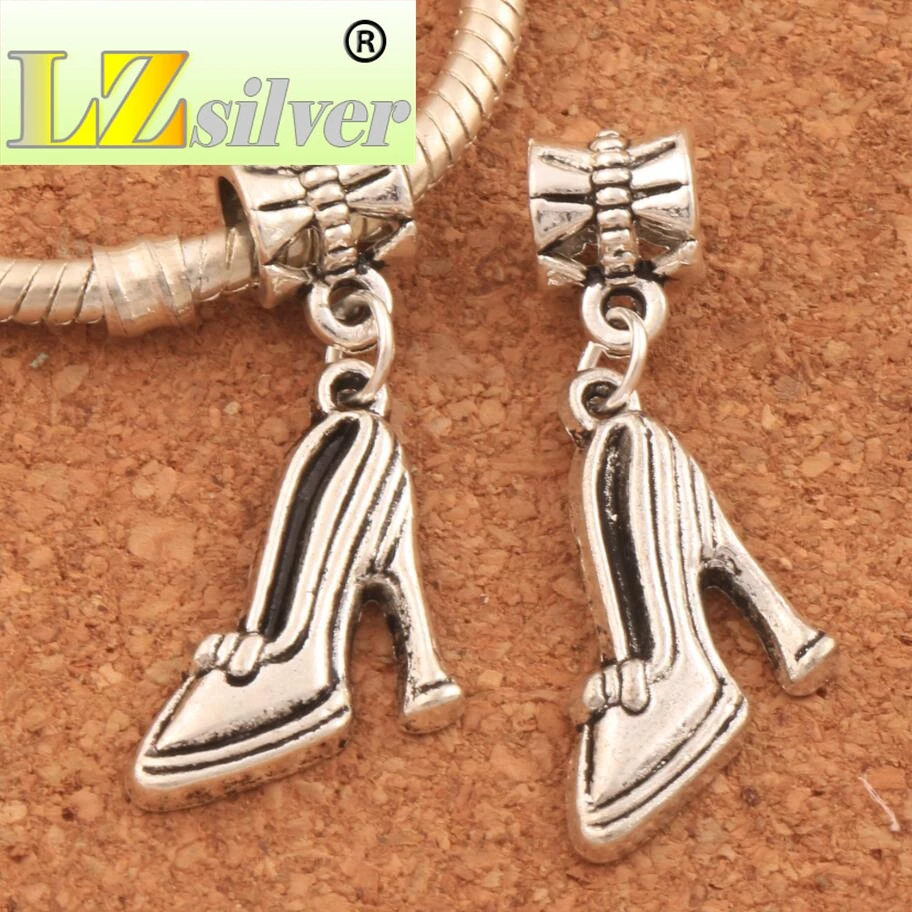 105PCS Zinc Alloy High Heels Shoes Big Hole Beads Fit European Charm Bracelets jewelry DIY B236
