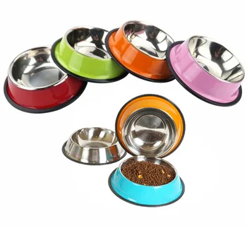 

Pet Dog Bowl Durable Stainless Steel Food Water Dispenser Non-slip Cat Feeder Drinking Bowls for Dogs Feeding Dish Pet Products