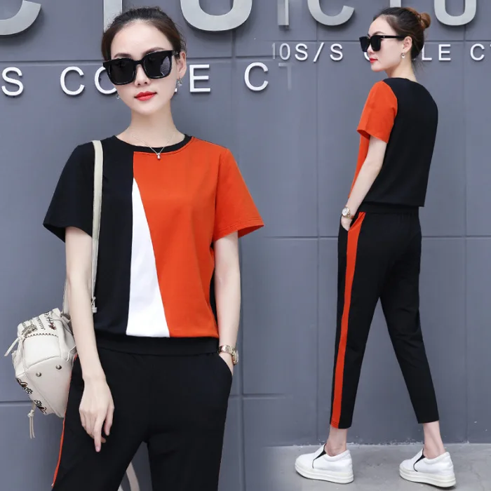 

Sports Clothing WOMEN'S Suit Two-Piece Set Summer 2019 New Style Western Style Korean-style Loose Casual Fashion WOMEN'S Suit Fa