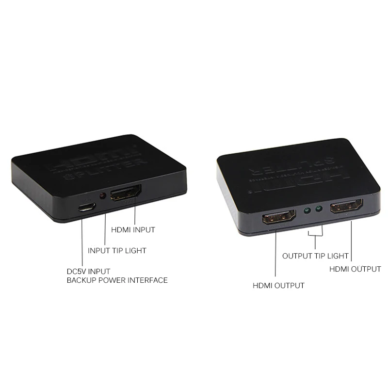 2 порта ретранслятор усилитель концентратор HDMI переключатель коробка Многофункциональный HDMI разветвитель 1 в 2 Выход HDMI 1080P 3D дисплей для компьютеров