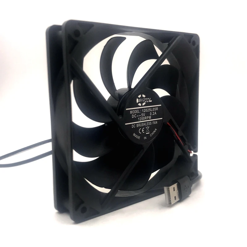 Fan 1200RPM Маршрутизатор Вентилятор охлаждения DIY ПК кулер ТВ коробка беспроводной тихий DC 5 В USB мощность 120 мм вентилятор 120x25 мм 12 см W/Винты защитная сетка - Цвет лезвия: Fan 1200RPM