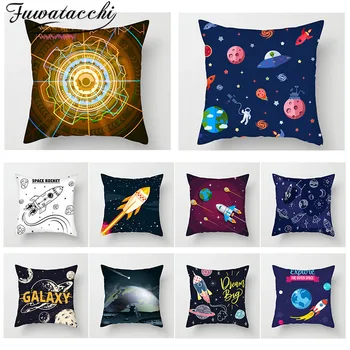 

Fuwatacchi 2 Pcs Space Rocket Ufo Pillow Cover Cartoon Spaceship Cushion Covers for Living Home Car Sofa Decorative Pillowcases