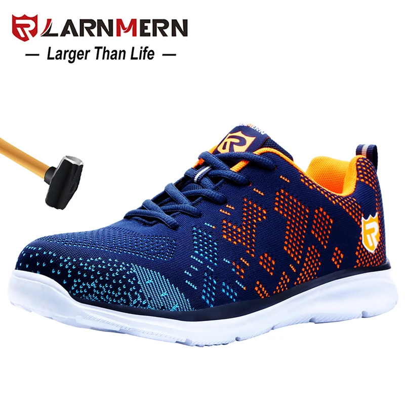 Lightweight Breathable Men Safety Shoes Steel Toe Work Shoes For Men Anti-smashing Construction Sneaker With Reflective