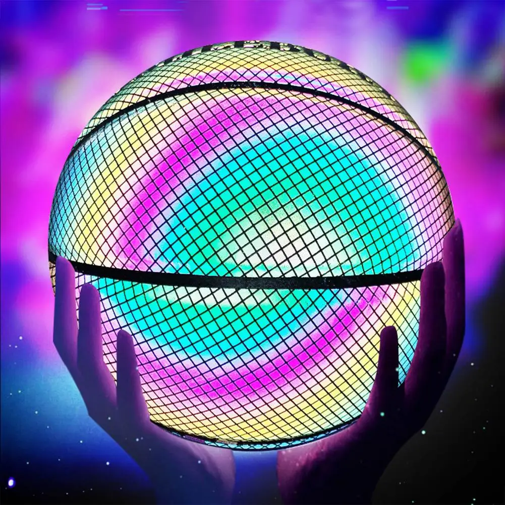 Holographic Glowing Reflective Basketball Luminous NO.7 for Night Sports Gifts 