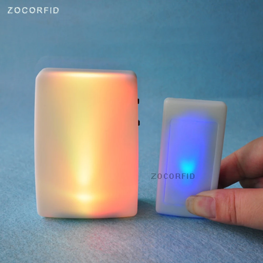 Timbre de puerta inalámbrico para personas mayores/Sordos, con luces de 7 colores, luz Flash, timbre de música para el hogar, Sensor de movimiento