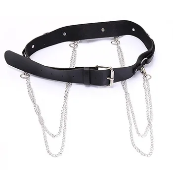 

Korean Version Of the Double Circle Belt Punk Wind Hanging Chain Trend Simple Student Jeans Belt