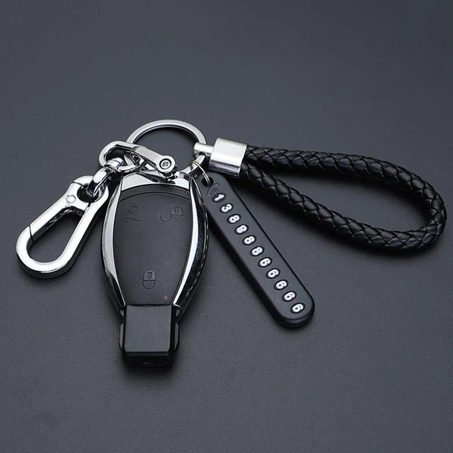 Anti-lost Car Keychain Metal Key Rings Phone Number Plate Lock Key Ring  Auto Vehicle For Mercedes Benz Auto Car Key Chain - AliExpress